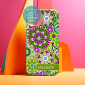 Trendiger Retro-Muster-individuelle Name iPhone 15 Hülle