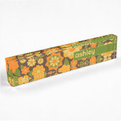 Trendiger Retro-Muster-Individuelle Name Namensplakette