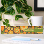 Trendiger Retro-Muster-Individuelle Name Namensplakette