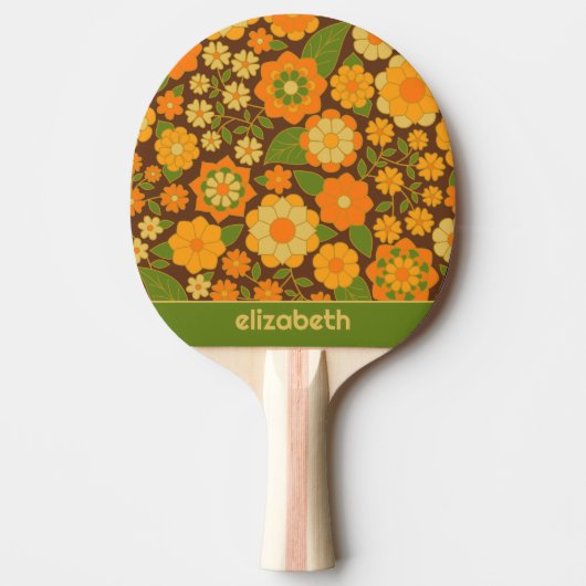 Trendiger Retro-Muster-Individuelle Name Tischtennis Schläger (Vorderseite)