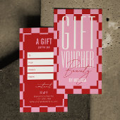 Trendiger Retro-Rosa- und Rot-Spa-Salon-Geschenkgu