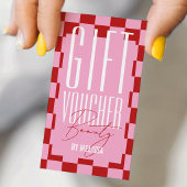 Trendiger Retro-Rosa- und Rot-Spa-Salon-Geschenkgu