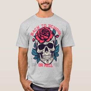 Trendiger Retro-Totenkopf mit floralem Leben ist z T-Shirt