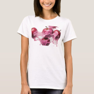 Trendiger rosa abstrakter Apfel-Visions-Design T-Shirt