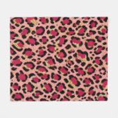 Trendiger rosa Leopard-Fleck Gepard-Tier-Muster Fleecedecke (Vorderseite (Horizontal))