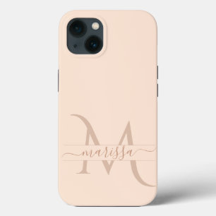 Trendiger Rosa Monogramm-Schriftname Girly Case-Mate iPhone Hülle