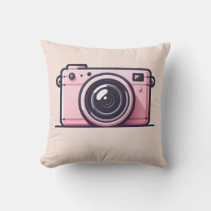 Trendiger rosa Schnappschuss-Fotoapparat Fotografi Kissen
