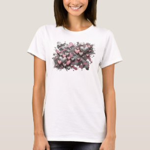 Trendiger roter ABSTRACT ART Kunstdruck T-Shirt