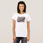 Trendiger roter ABSTRACT ART Kunstdruck T-Shirt (Vorne ganz)
