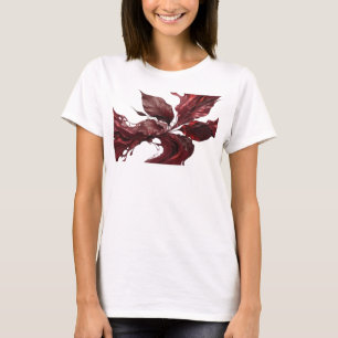 Trendiger roter abstrakter Blätter Kreativdruck T-Shirt