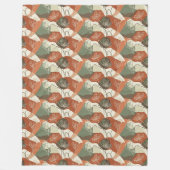 Trendiger Rust-Staubgrün-Boho-Decken-Design-Kunst Fleecedecke (Vorderseite)