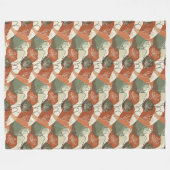 Trendiger Rust-Staubgrün-Boho-Decken-Design-Kunst Fleecedecke (Vorderseite (Horizontal))