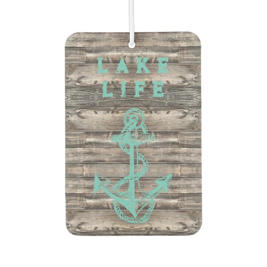 trendiger rustikaler NAUTICAL AQUAMARIN ANCHOR | Autolufterfrischer (Vorderseite)