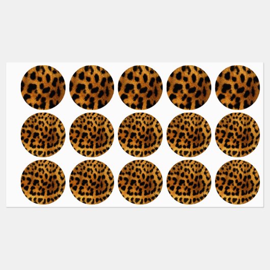 trendiger, schicker Tiermuster brauner Leopardendr Etiketten (Blatt)