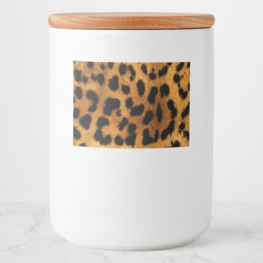 trendiger, schicker Tiermuster brauner Leopardendr Lebensmitteletikett (Vorderseite)