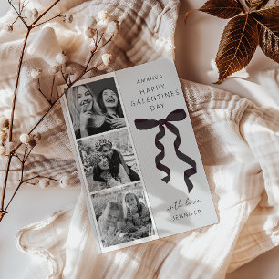Trendiger Schleife 3 Foto Galentines Tag Karte