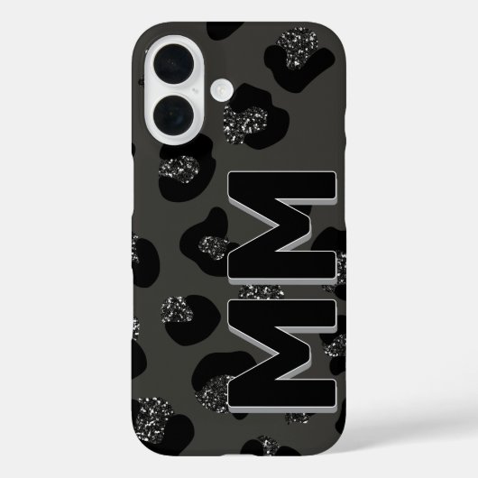 Trendiger schwarzer Leopardenprint dunkler Schatte Case-Mate iPhone Hülle (Rückseite)