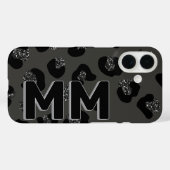 Trendiger schwarzer Leopardenprint dunkler Schatte Case-Mate iPhone Hülle (Rückseite (Horizontal))