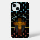 Trendiger schwarzer roter Oliven grüner Kreuz Löwe Case-Mate iPhone Hülle (Rückseite)