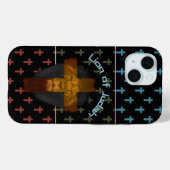 Trendiger schwarzer roter Oliven grüner Kreuz Löwe Case-Mate iPhone Hülle (Rückseite (Horizontal))