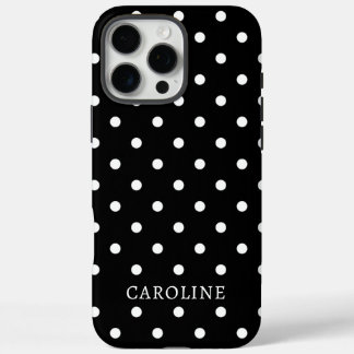 Trendiger schwarzer und weißer Polka-Punkt persona iPhone 16 Pro Max Hülle