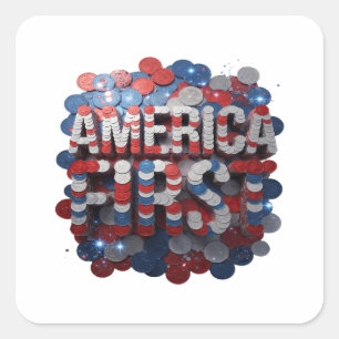 Trendiger Silber AMERICA FIRST Sticker Design