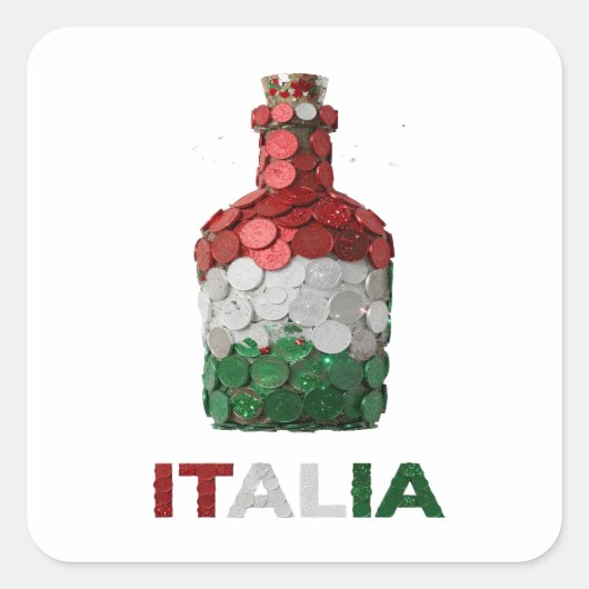 Trendiger Silber ITALIA Aufkleber Kunst (Vorderseite)