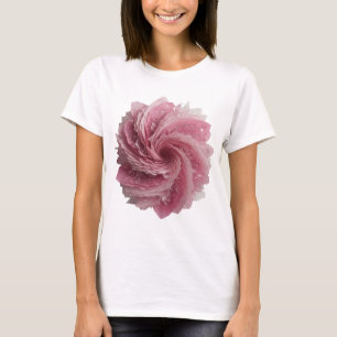 Trendiger Silber-ROSA ROSEN-Druck T-Shirt