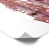 Trendiger Silberner ABSTRACT ART Kunstdruck Poster (Ecke)
