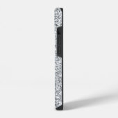 Trendiger silberner Glitter-Monogramm-Name iPhone Hülle (Linke Seite)