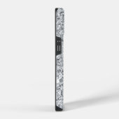 Trendiger silberner Glitter-Monogramm-Name iPhone Hülle (Rechte Seite)