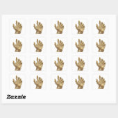 Trendiger Silberner GOLDEN HAND Aufkleber Kunst (Blatt)