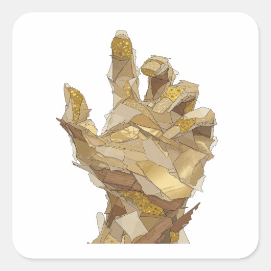 Trendiger Silberner GOLDEN HAND Aufkleber Kunst (Vorderseite)
