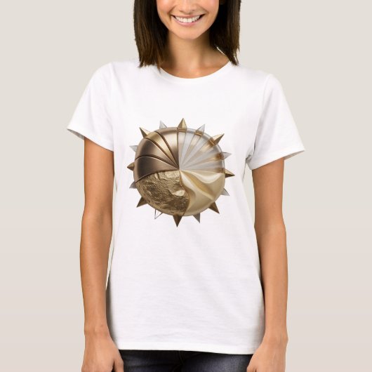 Trendiger Silberner GOLDENER MOND Statement-Design T-Shirt (Vorderseite)