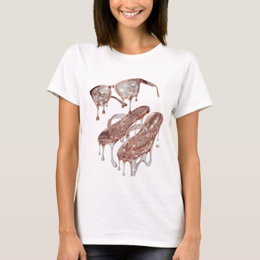 Trendiger Silberner ROSE GOLD GLAMOUR Statement-De T-Shirt (Vorderseite)
