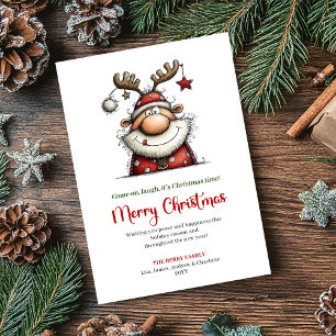 Trendiger skurriler Weihnachtsmann Rot Grüner Fest Feiertagskarte