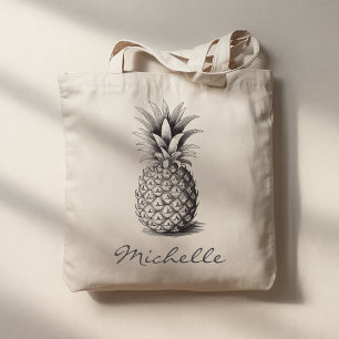 Trendiger Sommer-Tropischer-Ananas-Personalisiert  Tragetasche