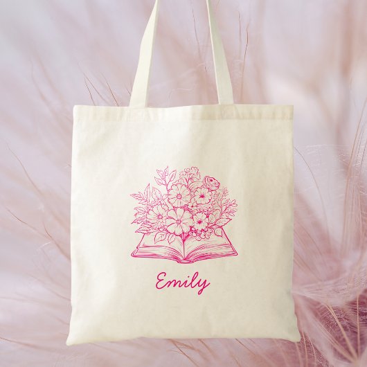 Trendiger stilvoller rosa Schriftname Tragetasche