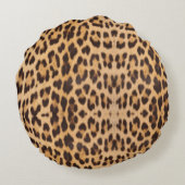trendiger, stylischer Wildsafari-Leopardendruck Rundes Kissen (Rückseite)