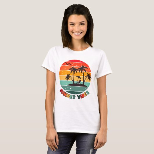 trendiger "Summer vibes" T - Shirt (Vorne ganz)