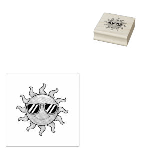 Trendiger süßer glücklicher gelber Sonnenschein mi Gummistempel