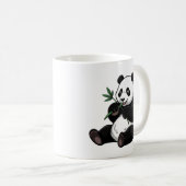 Trendiger süßer Panda-Bär mit Grünzeug Bambus  Kaffeetasse (VorderseiteRechts)