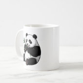 Trendiger süßer Panda-Bär mit Grünzeug Bambus  Kaffeetasse (Vorderseite Links)