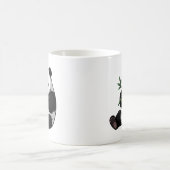 Trendiger süßer Panda-Bär mit Grünzeug Bambus  Kaffeetasse (Mittel)