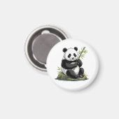 Trendiger süßer Panda-Bär mit Grünzeug Bambus Magnet (Vorderseite/Rückseite)