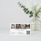 Trendiger Tätowierer QR-Code 4-Foto-Collage Visitenkarte (Stehend Vorderseite)