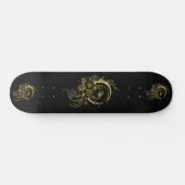 Trendiger Tattoo-Stil Floral Crescent Moon Deck Skateboard (Horizontal)