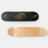 Trendiger Tattoo-Stil Floral Crescent Moon Deck Skateboard (Horizontal)