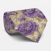 Trendiger Trauzeuge Pfingstrosen Krawatte (Gerollt)