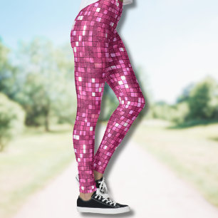 Trendiger Valentinstag Hot Pink Disco-Stil Quadrat Leggings